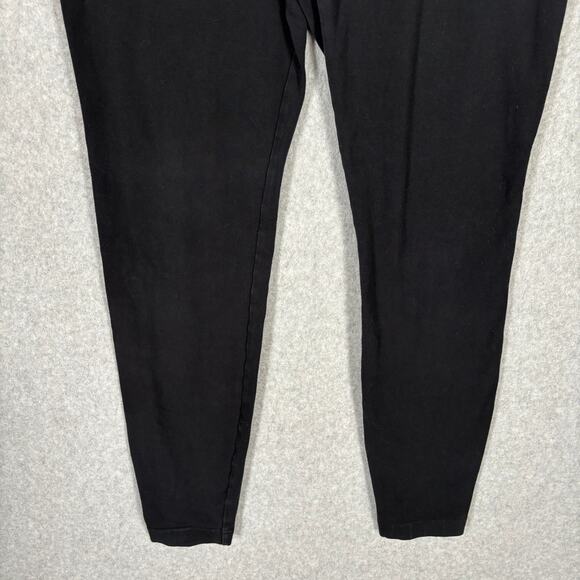 Eddie Bauer Leggings Womens Medium Black Elastic Waist Jersey Base Layer Cotton - Picture 3 of 12